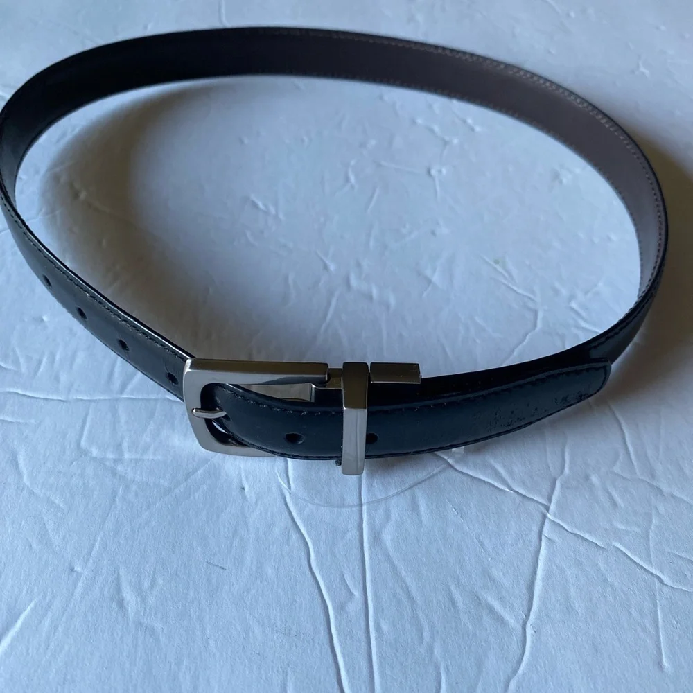 Dockers - Unisex Kids Black 1”W Leather Belt, Size: M (24-28)